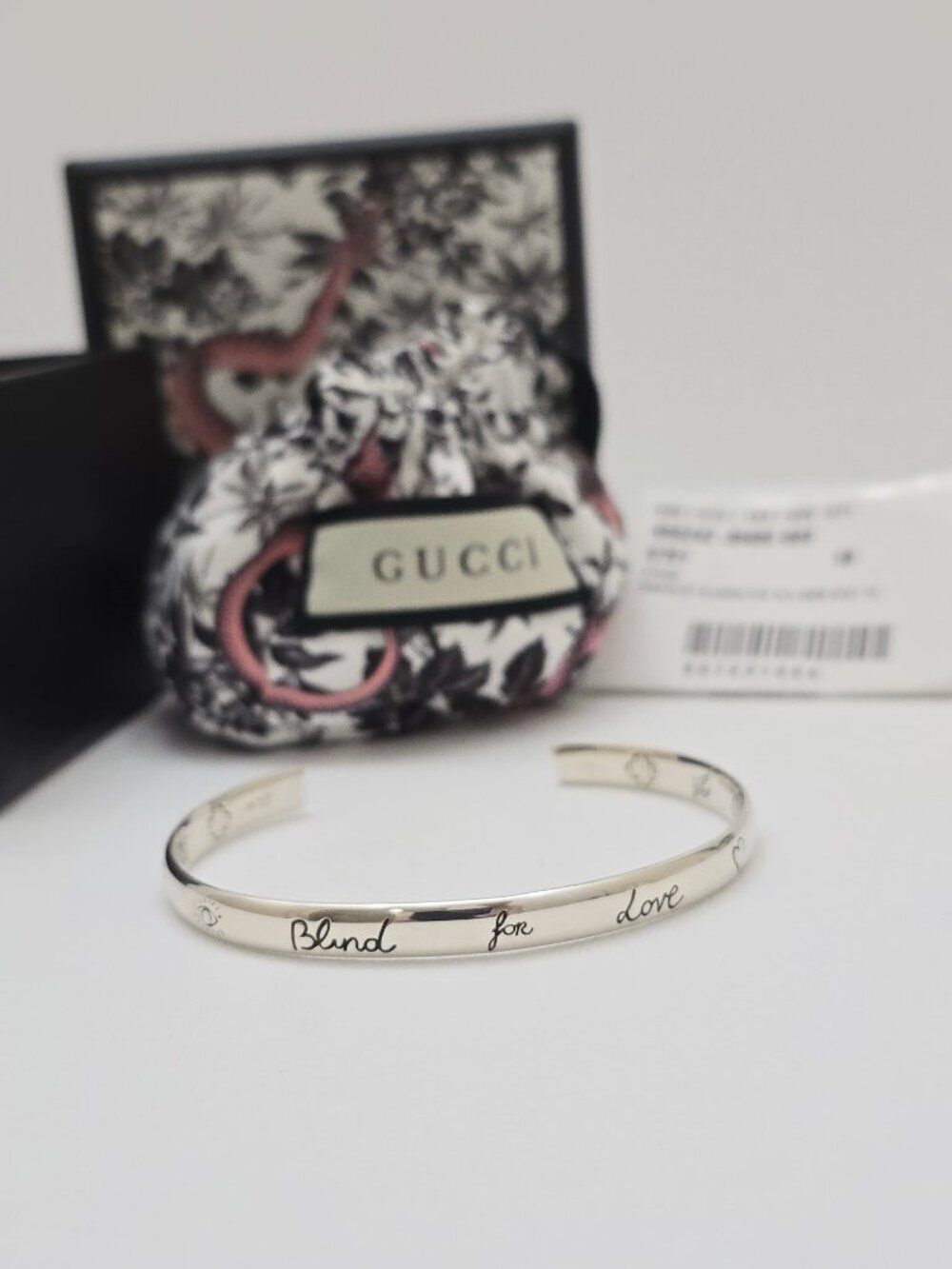 Gucci Sterling Silver Blind for Love Bracelet 18 cm NEW